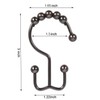TopAAA Metal Double Glide Roller Shower Curtain Hooks Rings,100% Stainless