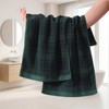 REDKISS 100% Cotton Hand Towels for Bathroom, Green Checkered Towel,