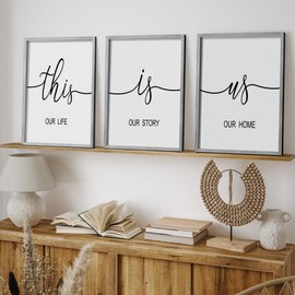 Heiple This is Us Wall Decor 11"x14" Framed Wooden Wall Sign for Home Decor Farmhouse Vintage Rustic Living Room Minimalist Family Wall Art (Gray)