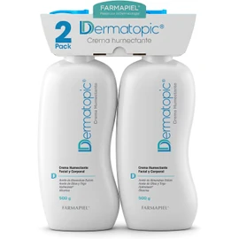 Dermatopic Crema Humectante Facial y Corporal 500 g 2 PACK Piel seca, hidratación intensa, uso diario, rostro y cuerpo