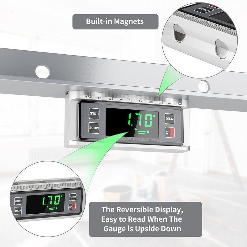 Digital Level Box Accurate Magnetic Portable Inclinometer Ruler Protractor for