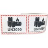 UN3090 Caution Lithium Battery Labels 3.25 x 4.25 Inch 500