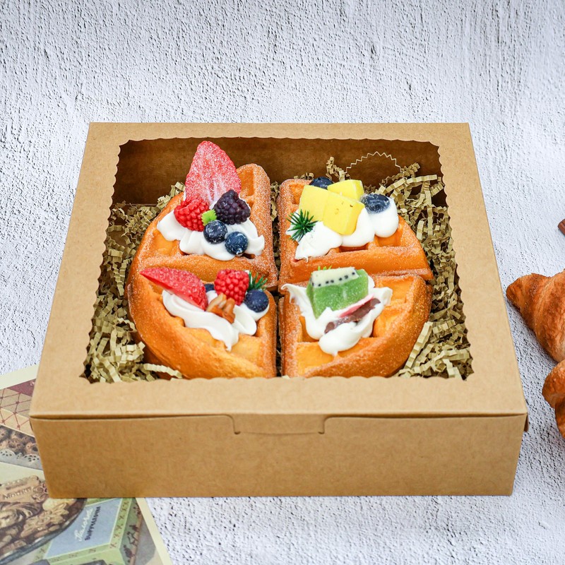12pcs 9x9x2.5 Inches Brown Pie Box Bakery Boxes with Window