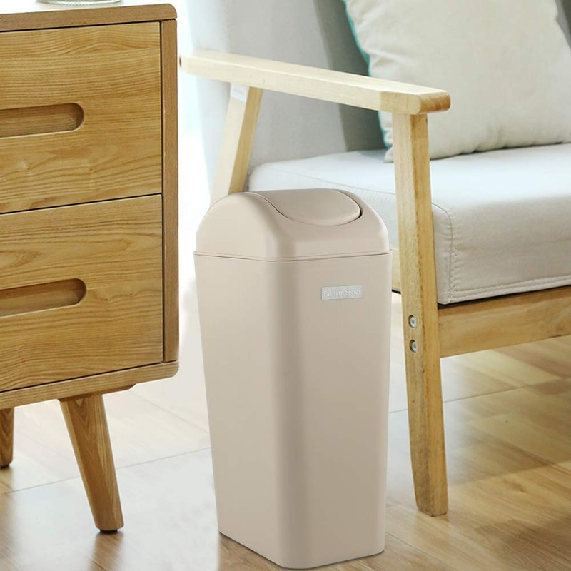 Obstnny Slim Plastic Trash Can for Narrow Spaces at Home