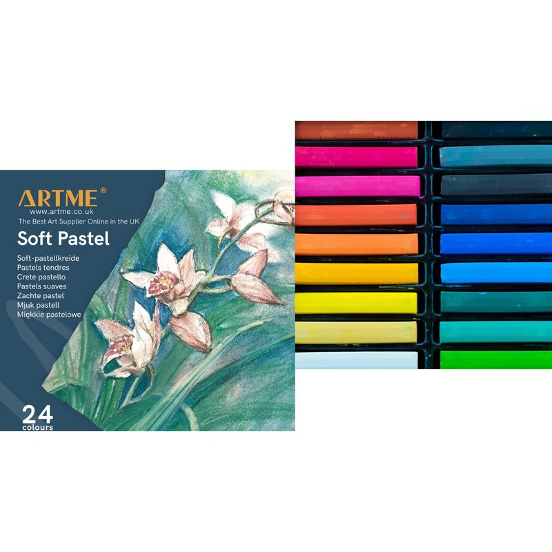 Artme Soft Pastel Paint Sticks Set 24 Assorted Vibrant Colours