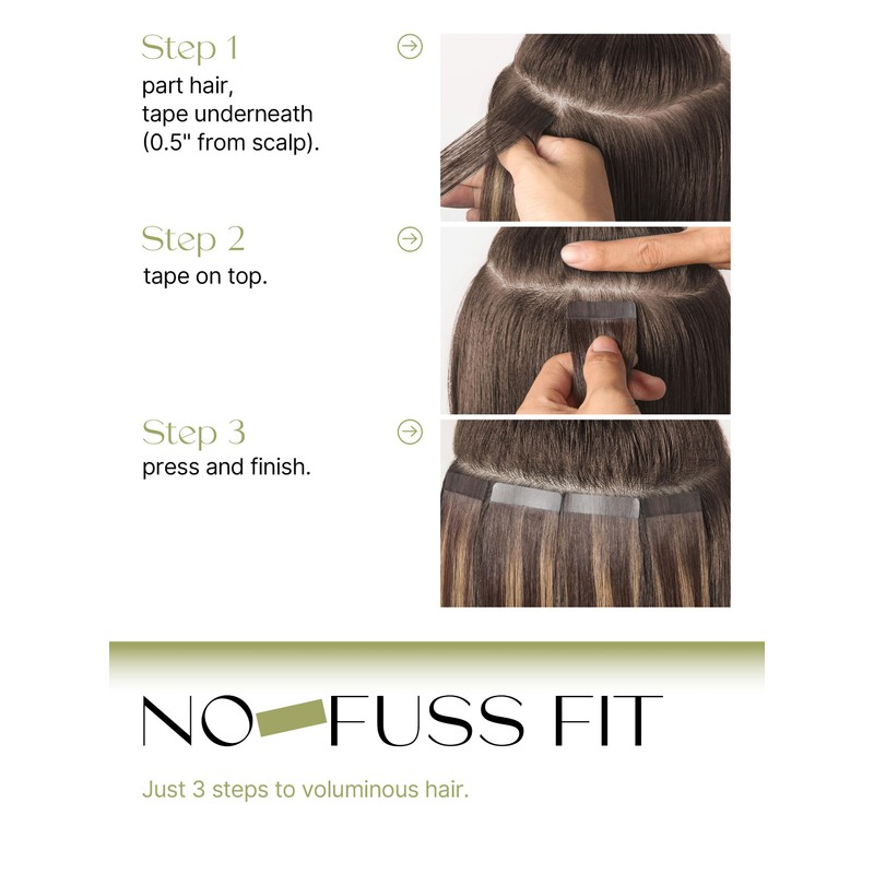 Frodio Tape in Hair Extensions Human Hair 14 Inch Remy