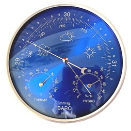 3 in 1 Barometer for Weather Station, Wall Hanging Thermometer All-Season Thermometer, Greenhouse Hygrometer, Accurate Weather Station Indoor Outdoor Use Temperature Monitor for Home Garden Office