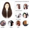 PUBAMALL Cabeza de maniquí con 75% de cabello real, Para