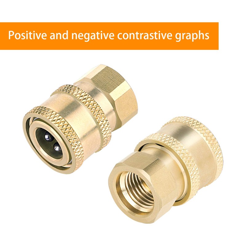 Awpeye 3 Pack Pressure Washer Coupler, Brass Fittings, 1/4 Inch