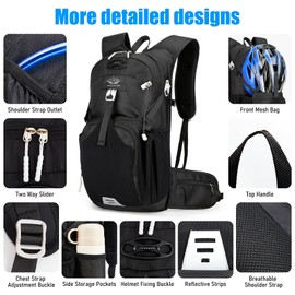Hydration Backpack with 2L Water Bladder, HaetFire Lightweight Hiking Rucksack Hydration Vest Bag Pack Riding Backpack Water Pack Outdoor Cycling Marathon Running Skiing Camping Climbing for Men Women
