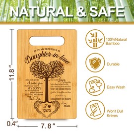 Popular Gifts for Daughter-in-law from Mother-in-law, Bamboo Cutting Board for Daughter-in-law, Thoughtful Birthday Wedding Christmas Gifts for Daughter-in-law - Daughter-in-law heart tree
