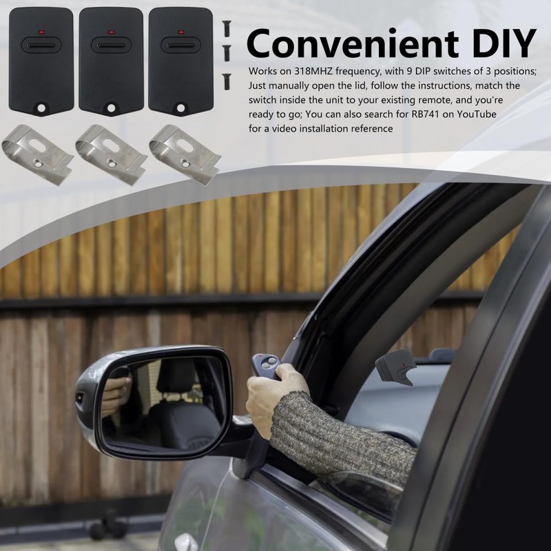 BGEHHCY Upgraded Universal Gate Opener Remote RB741 - Replacement for