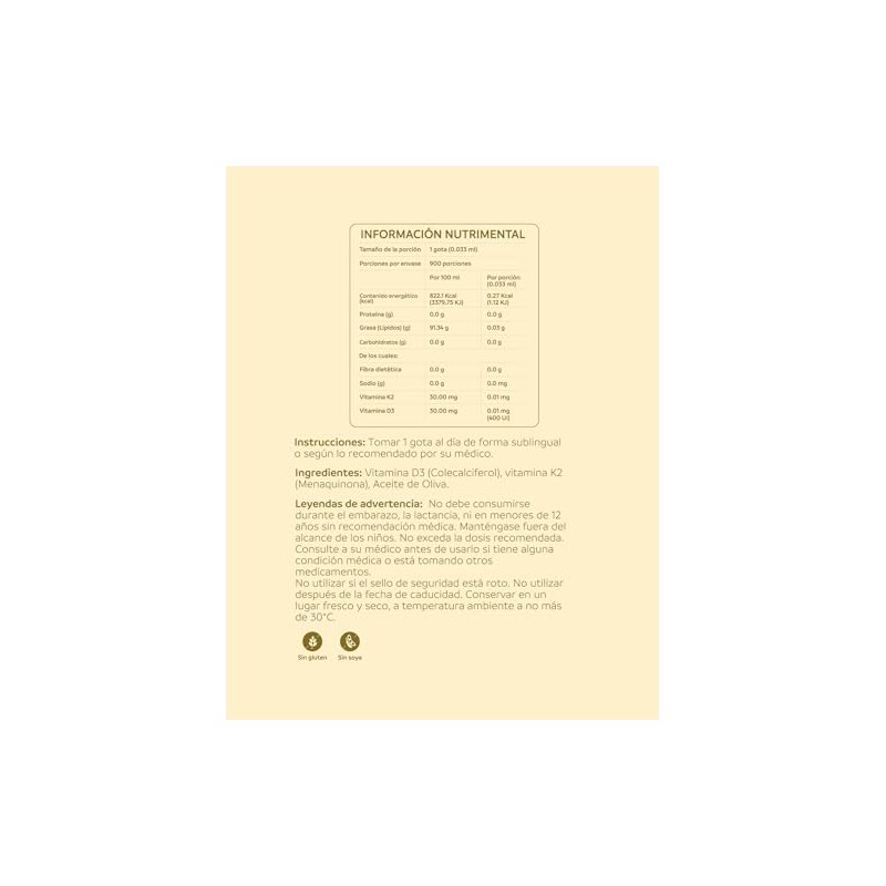 Nutriadn Vitamina Gotas Suplemento Alimenticio Aceite Oliva 900 Porciones 400