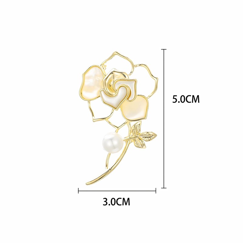 Pearl Rose Flower Brooch Crystal Butterfly Wheat Ear Corsage Rhinestone