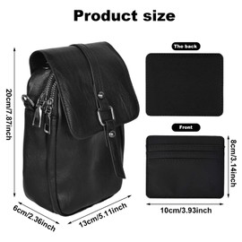 Marjoramy Small Shoulder Bag, Multi-Pocket Shoulder Bag, Mini Phone Bag with Card Holder, Adjustable Shoulder Strap for Women, Black