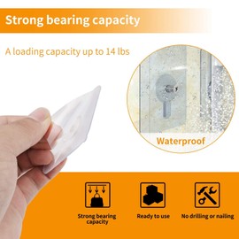 Linwnil Adhesive Screws Wall Mount Hanging Nails No-Trace No Drilling Stick-on Sticky Screw with 3 Different Size Screw for Bathroom Kitchen Storage Room Tile Wall Shower Room (16Pcs/Pack)