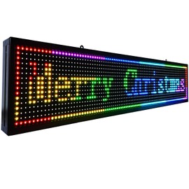 P10 Scrolling LED Sign Programmable Welcome Sign 40" x 8", RGB Fullcolor Led Display With WIFI+USB,Waterproof Digital Sign Led Light, Small Indoor Outdoor Decor For Party, Home, Message Board