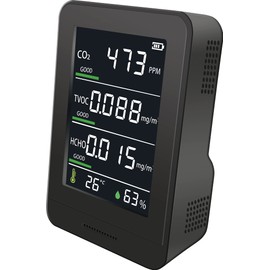 OMNI HCOM-CNJP002 Multi-functional CO₂ Concentration Measuring Instrument, Made in Japan, Black