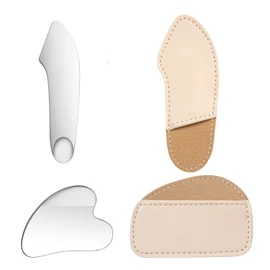Stainless Steel Gua Sha Facial Tools Guasha Tool for Face Metal Gua Sha Guasha Beauty Tool for Body Eyes Neck Massager Makeup Spatula Cosmetic Spatula (Silver)