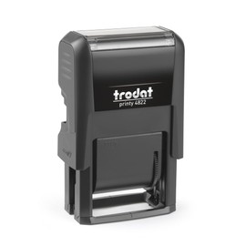 Trodat Printy 4822 - Multi Word Stamp - 12 Different Phrases - Black Ink - Impression Size 25 x 4mm