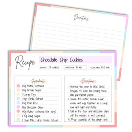 Pack of 50 Recipe Cards - 4x6 Inches, Double-Sided Blank Recipe Cards, 350gsm Thick Card, Designed in Great Britain - Perfect for Storing and Sharing Recipes | Colorful