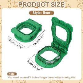 sourcing map Crustless Sandwich Cutter, Square Shape Uncrustable Sandwich Maker Sealer Press Bread Cookie Cutter and Sealer for DIY Breakfast Lunch Afternoon Tea (Green)