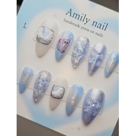 Angel Core [Handmade Nail Tips] Emily Nail - Oval / 엔젤코어 [수제네일팁] 에밀리네일 - 오발