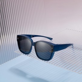 Cyxus Sunglasses Men Women Foldable Fashion Polarised Sunglasses UV 400 for Driving Fishing Travel P1128, blue