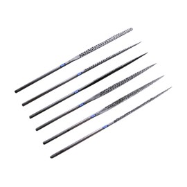 Wax File Set – 6-Piece Wide Tooth Assortment for Wax, Plastic & Wood – Includes Pillar, Half Round, Round, Square, Warding & Three-Square – 5.5" Long Precision Files