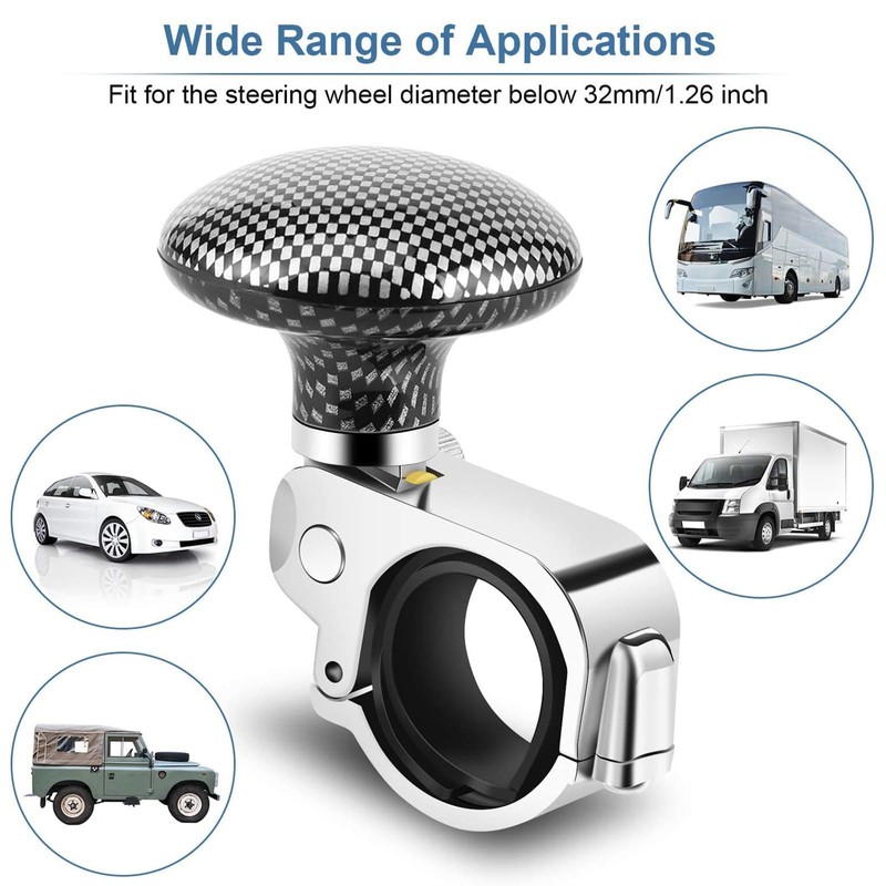 Qioon Car Steering Wheel Knob, Universal Steering Wheel Spinner Assist
