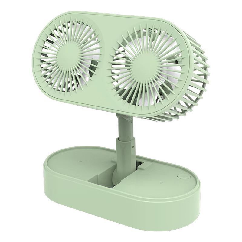 Double Motor Folding Tabletop Fan Rotating Cooling Fan 3 Speed