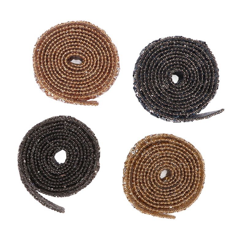 4Pcs Crystal Rhinestone Ribbon Self Adhesive Cuttable Shiny Rhinestone Ribbon