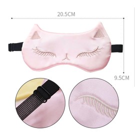 Visxcnu Pack of 2 Eye Mask Sleep Mask Soft Eye Cover Silk Eye Mask Cute Cats Sleeping Eye Mask Adjustable Eye Mask for Women Girls Travel Eye Patch Sleeping