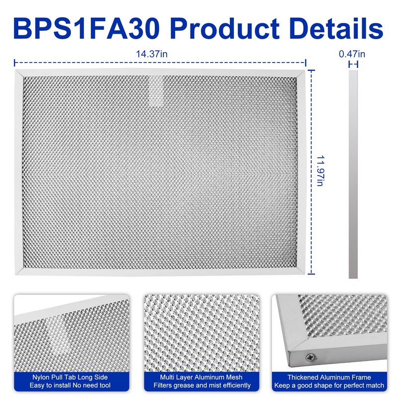 99010299 Range Hood Filter 11-3/4" X 14-1/4" X 3/8" fit