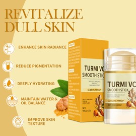 Grospe Turmeric Face & Neck Balm Stick, Hydrating & Softening Face Cream Balm Stick With Shea Butter & Coconut Oil, Neck Cream Sticks for Tightening and Lifting, 1.41 Oz