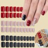 3Packs 72Pcs Square Press on Nails Short Cat Eye Fake