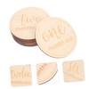 Kisangel 12 pcs Monthly Milestone Signs Wooden Round Markers for