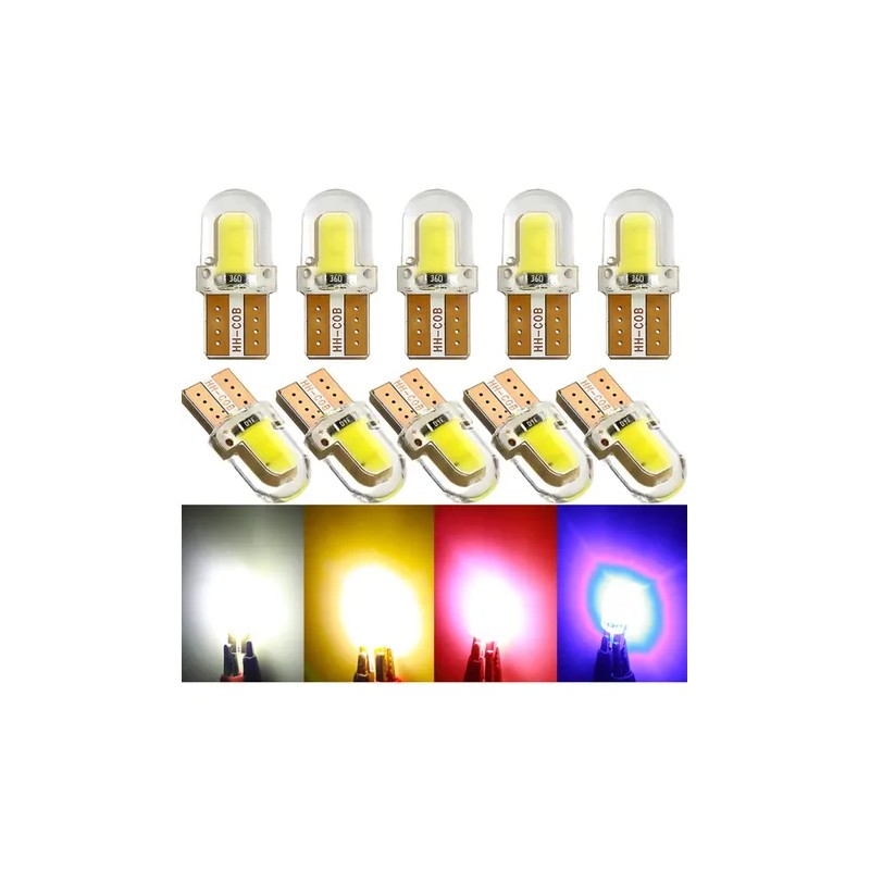 10 Pz Led T10 2 Smd Led Cob Automotriz Tipo