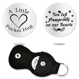 Pet Memorial Gifts for Men Women You Left Pawprints on Our Hearts Pocekt Hug Tokens for Dog Cat Lover Sympathy Gifts for Loss of Dog Cat Bereavement Remembrance Gifts for Pet Owners Condolence Gifts