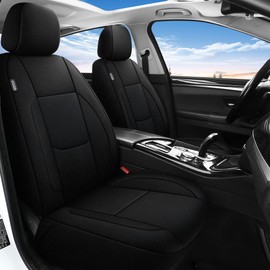 Pariitadin Waterproof Car Seat Covers Full Set, Neoprene Seat Covers for Cars, Universal Fit Interior Covers for Most Cars Sedan Van Truck SUV(Black)