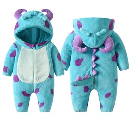 HKYFNNBW-Toddler Jumpsuit Cartoon Animal with Hood Warm Thicken Winter Rompers Outwear Snowsuit for Baby Girls Boys (Blue, 2-3T)