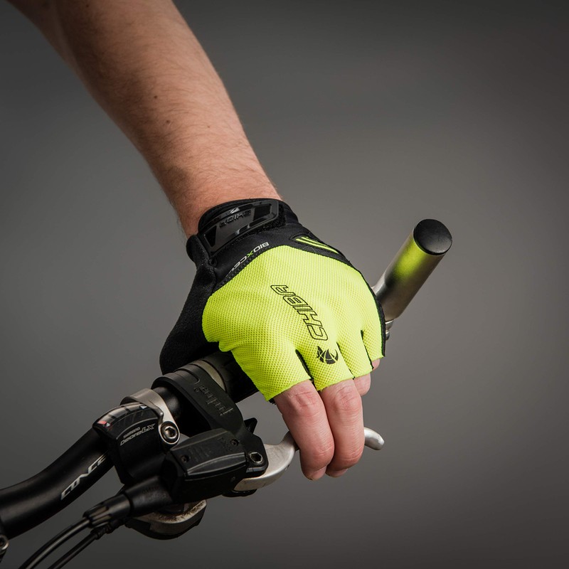 Chiba BioXCell Air Cycling Gloves Short Yellow/Black 2025: Size: L