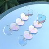 Pink Heart Earrings Lover Heart Dangle Earrings Arylic Heart Shaped