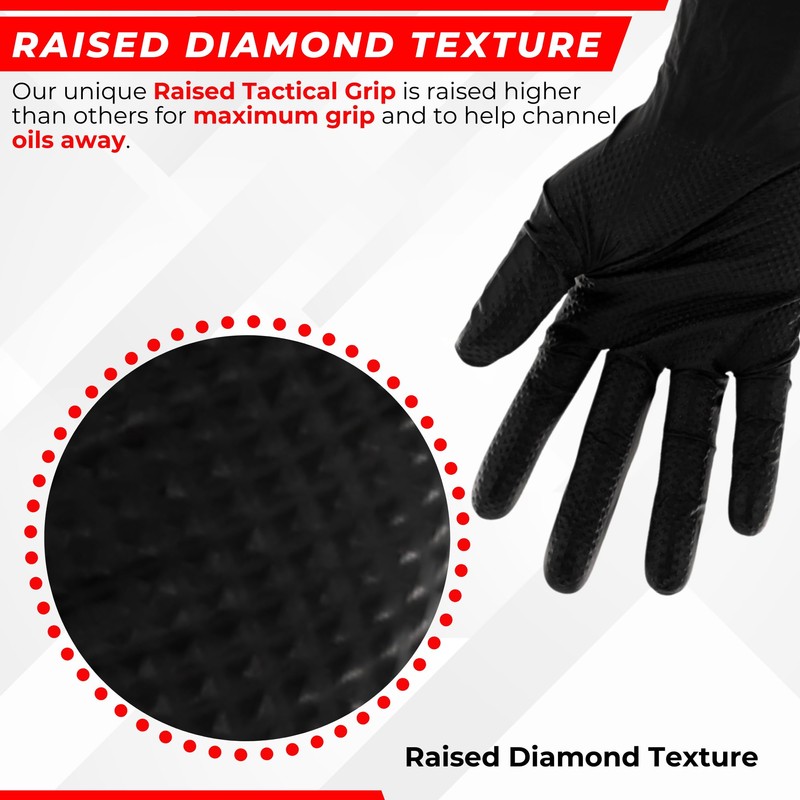 BLACK PYTHON HD 8 MIL Nitrile Disposable Gloves, Latex &