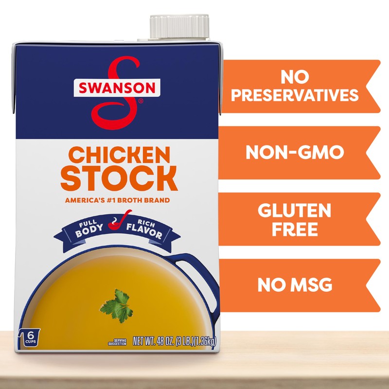 SWANSON S Chicken Stock, 48 oz Carton