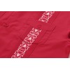 Mens Snap Shirts Casual Guayabera Shirts Short Sleeve(Red,S)
