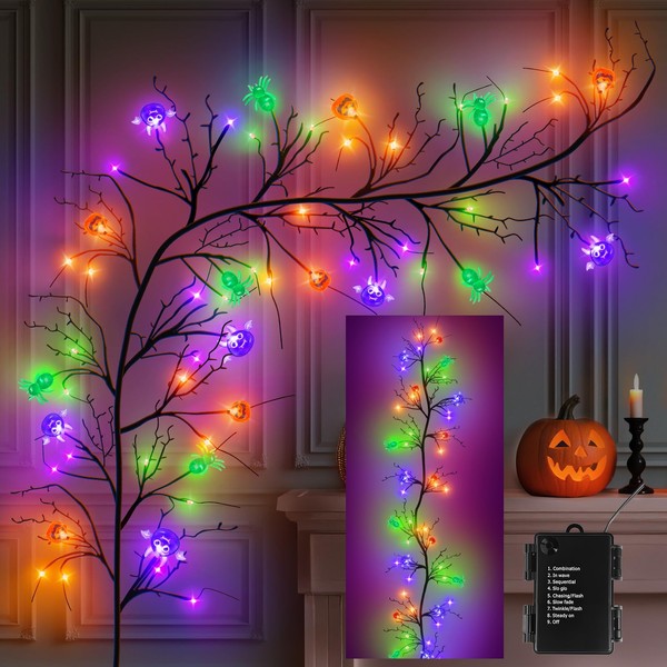 CL FUN Halloween Willow Vine Twig Lights: 6ft Battery Operated