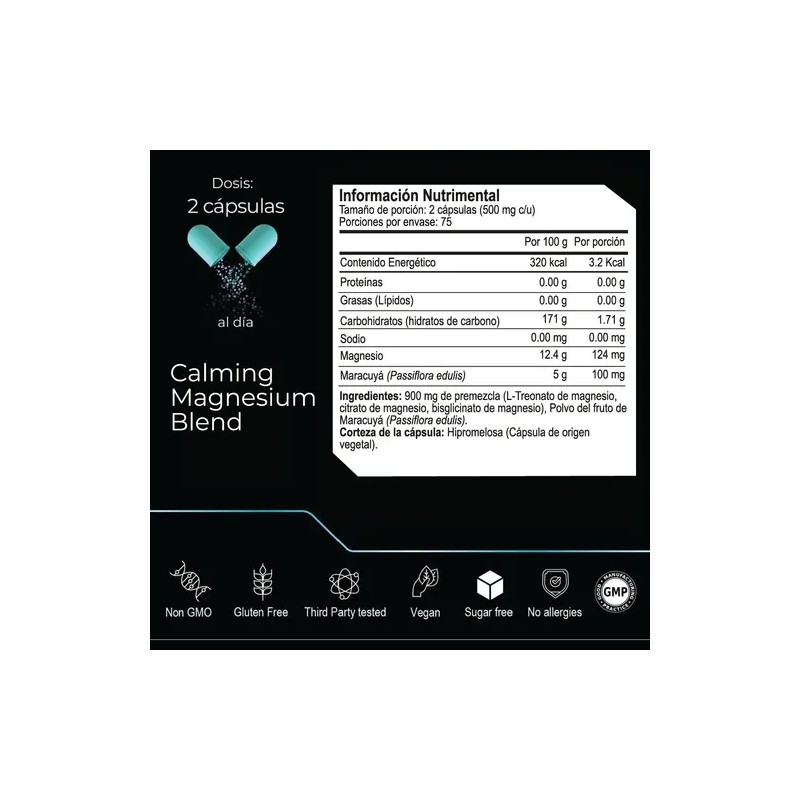 Eternal Nutrition Calming Blend Magnesio Quelado 150 Cápsulas Bisglicinato Citrato