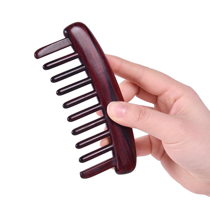 TAN MUJIANG Hair Comb Natural Wood Wide Tooth Scalp Massage