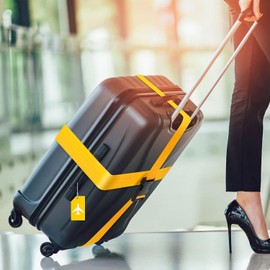 Juego de 8 correas de equipaje para veliz aprobadas por TSA, 4 cinturones de veliz ajustables de viaje, 4 etiquetas de equipaje de silicona con tarjeta de identificación de nombre, accesorios de viaje